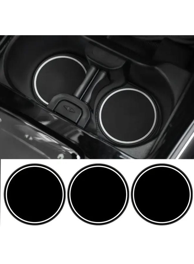 Car Water Coaster 2 Pieces Universal Anti Slip Cup Holder Pad Silvery Label - Image 5